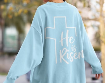 Sudadera cristiana "Él ha resucitado", atuendo religioso de Pascua.