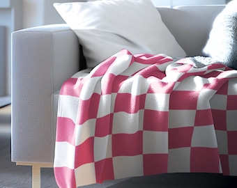 Manta Minky a cuadros: Manta reversible, suave decoración para el hogar