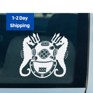 Master Diver Pin or Warrant Officer Pin Vinyl Decal Sticker MDV or CWO MarkV Deep Sea Diver Great Retirement Gift Idea