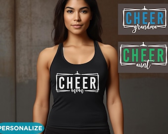 Camiseta sin mangas personalizada con espalda deportiva para mamá animadora, regalo para animadoras