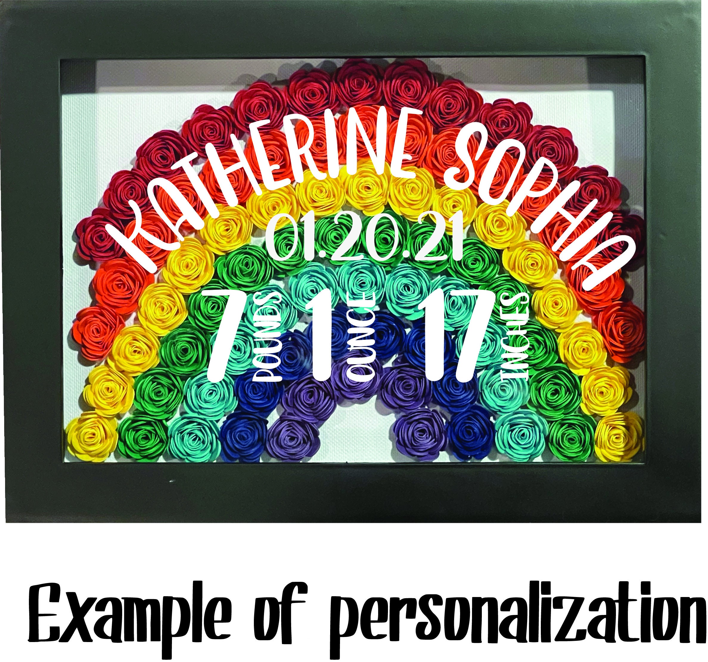 Personalized Shadow Box Rainbow Wall Decor Nursery Rainbow Baby