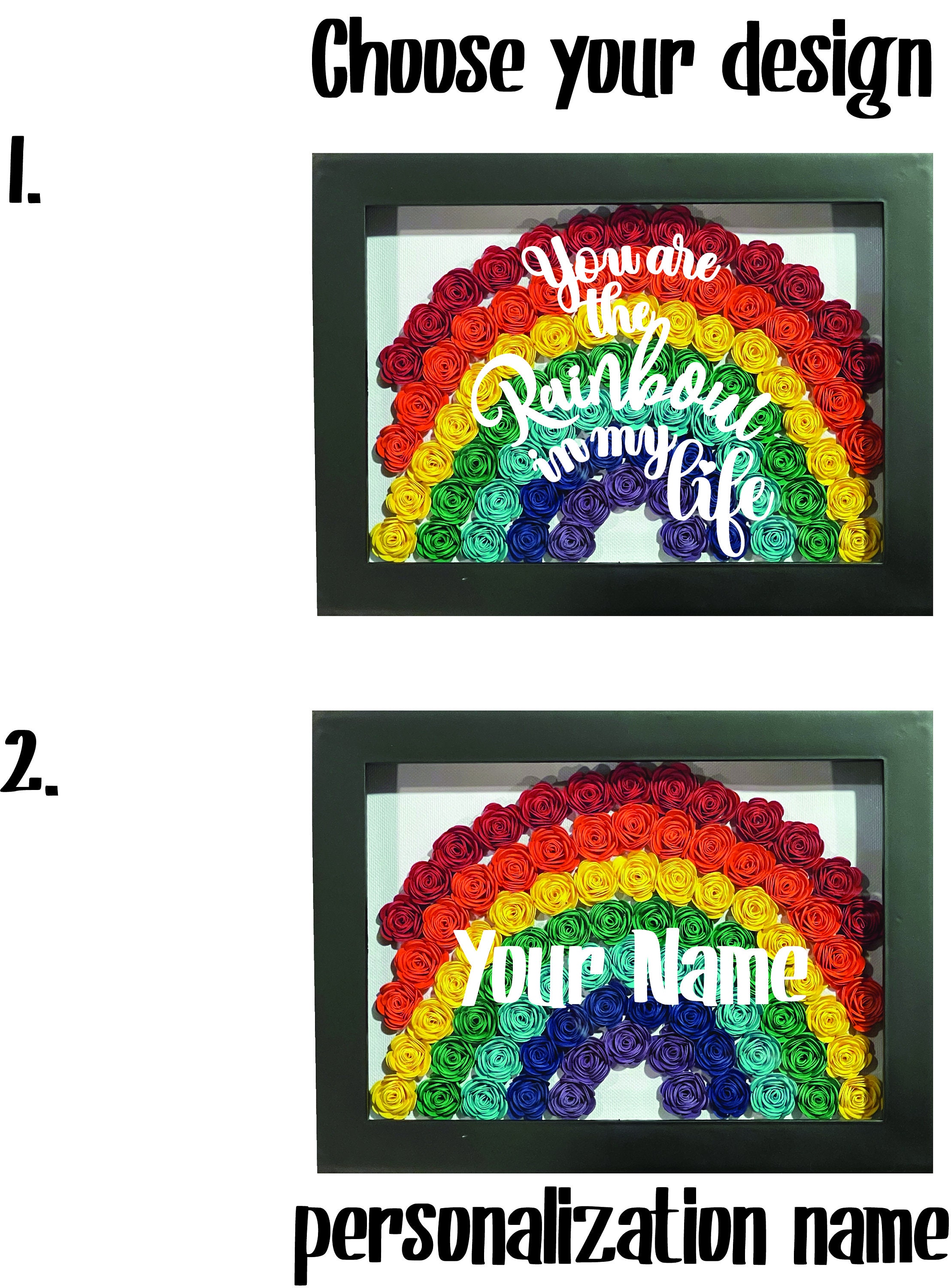 Personalized Shadow Box Rainbow Wall Decor Nursery Rainbow Baby