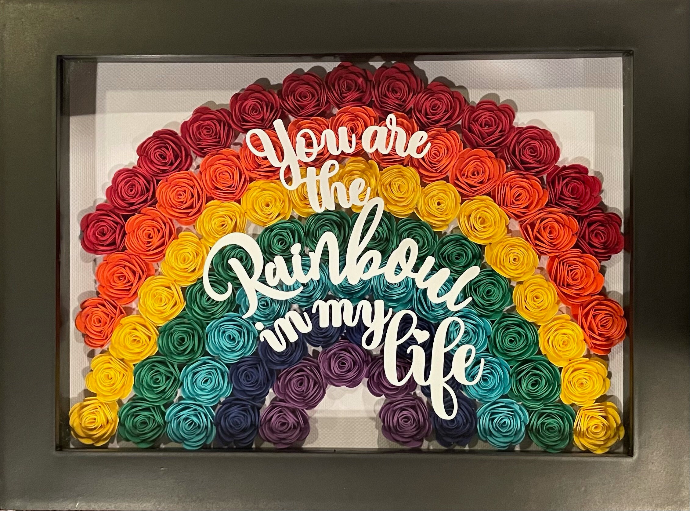 Personalized Shadow Box Rainbow Wall Decor Nursery Rainbow Baby