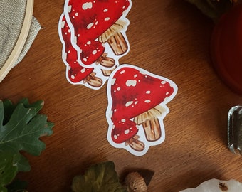 STICKER: Amanita Mushrooms / Waterproof Vinyl Sticker