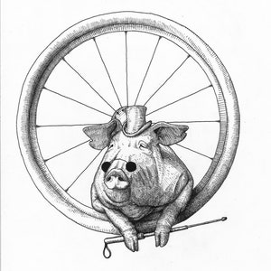 Impresión de cerdo ciego