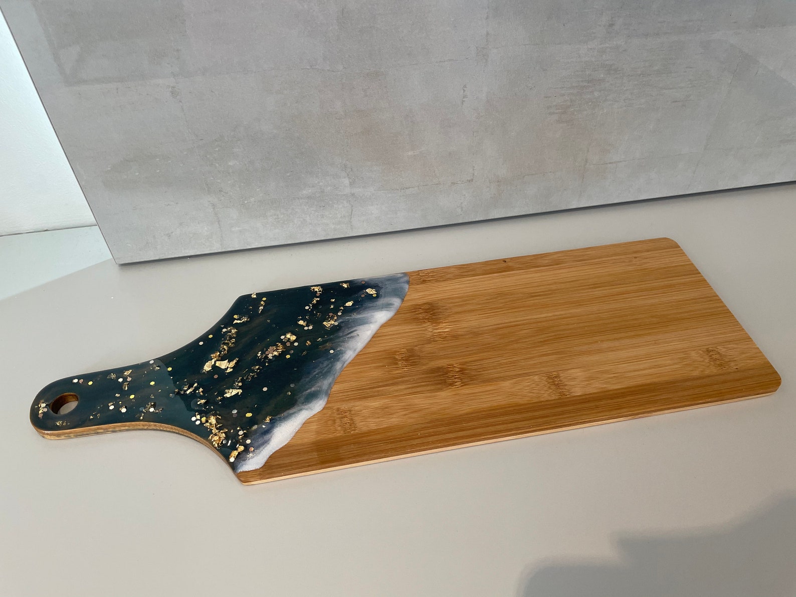 Epoxy Resin Bamboo Serving Board Etsy
