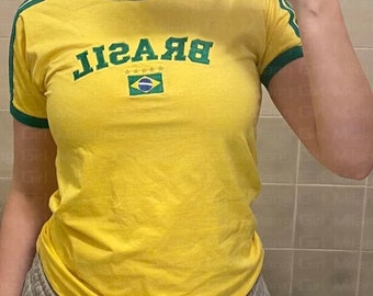 Brasil Letters Y2K / 90er-Jahre-Stil T-Shirt