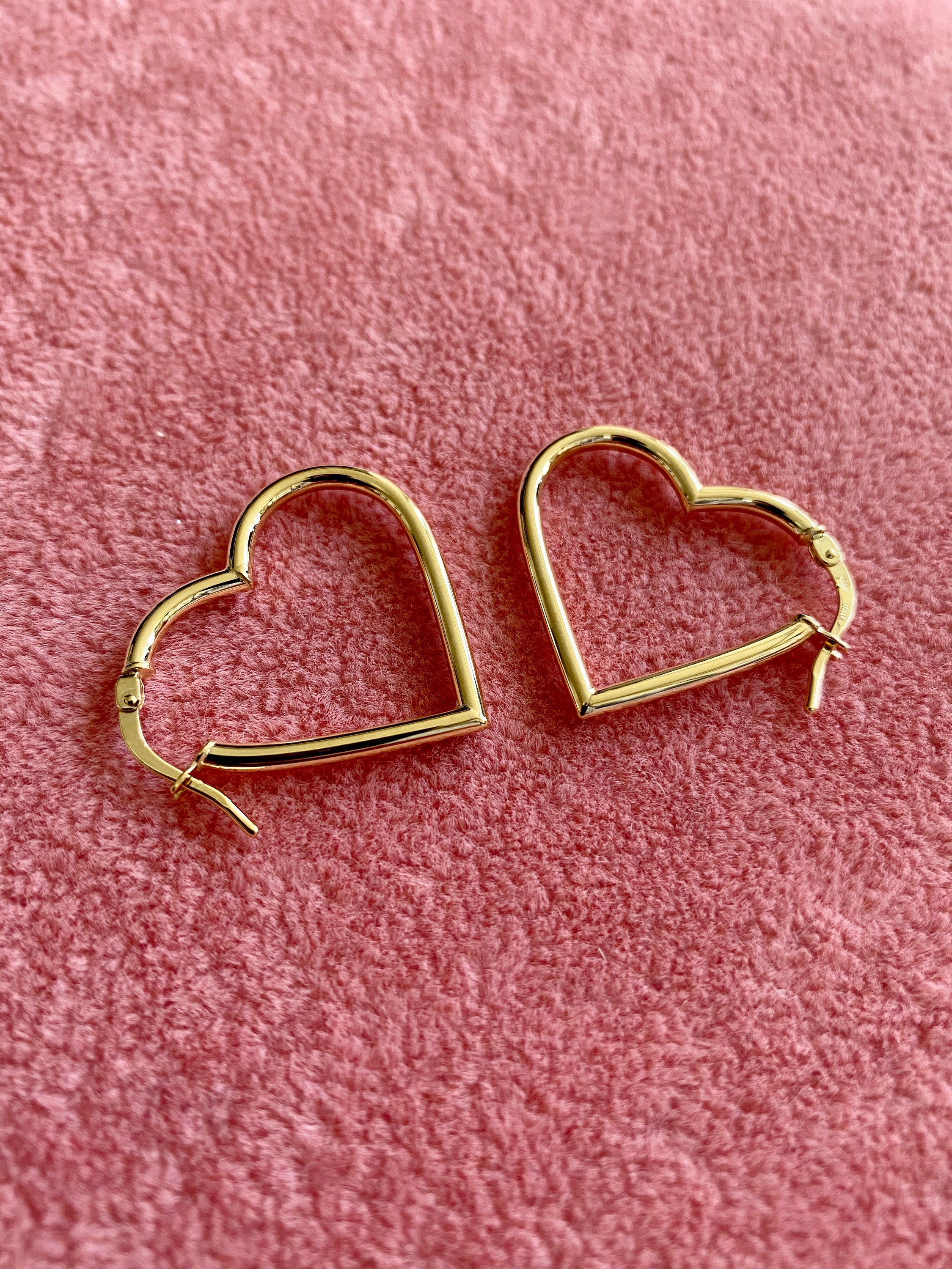 9ct gold heart hoop earrings sale