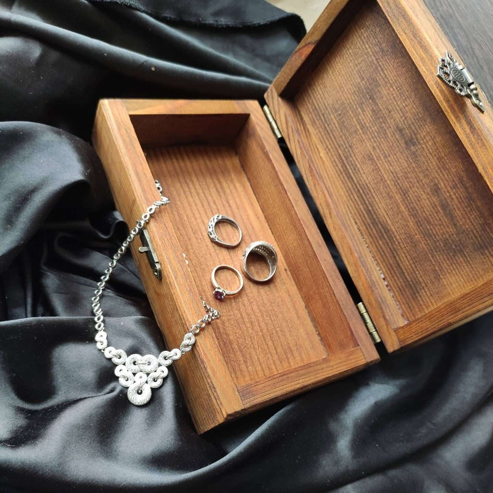 Epoxy wood box jewerly box Etsy