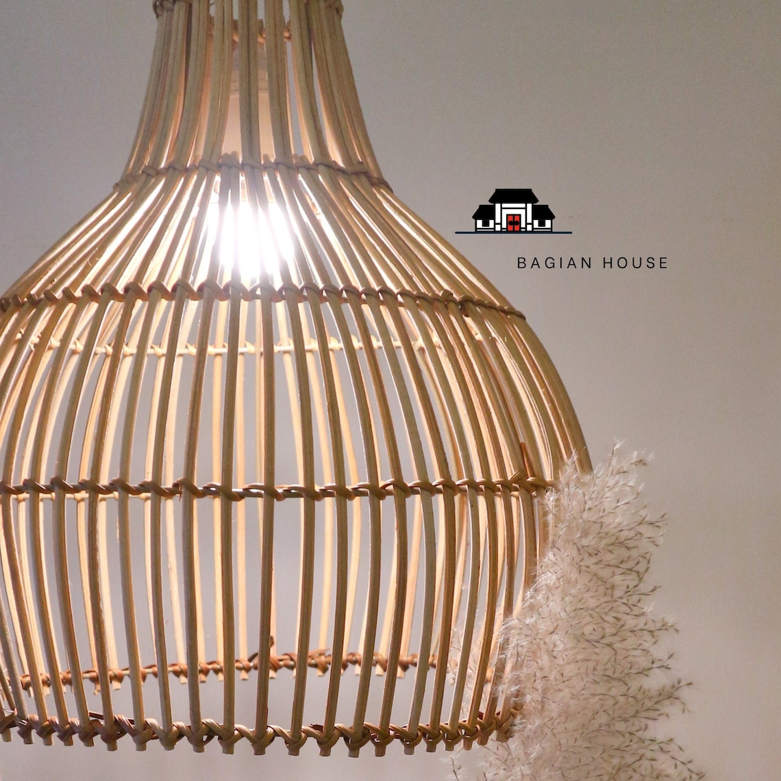 Rattan Pendant Light Eco Ceiling Light For Home And Living Etsy