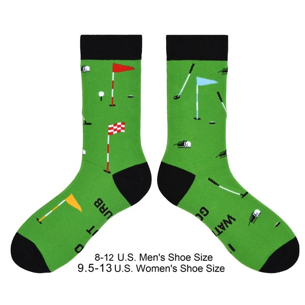 Ships from Canada Watching Golf Unisex Word Socks | Golfer Birthday Present | Golfing Christmas Gift | Sport Stocking Stuffer | Him Men