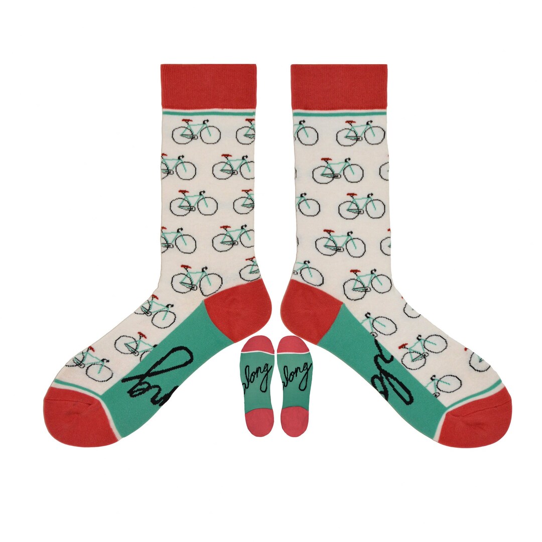 Ships From Canada Bicycle Cotton Women's Socks Ride Etsy