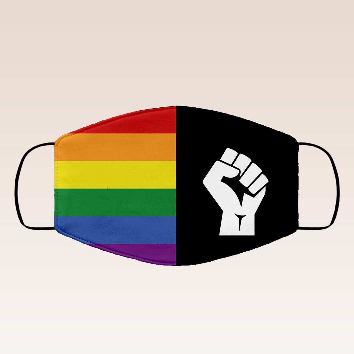 Pride BLM Mask Black Lives Matters LGBT Gay Mask Etsy