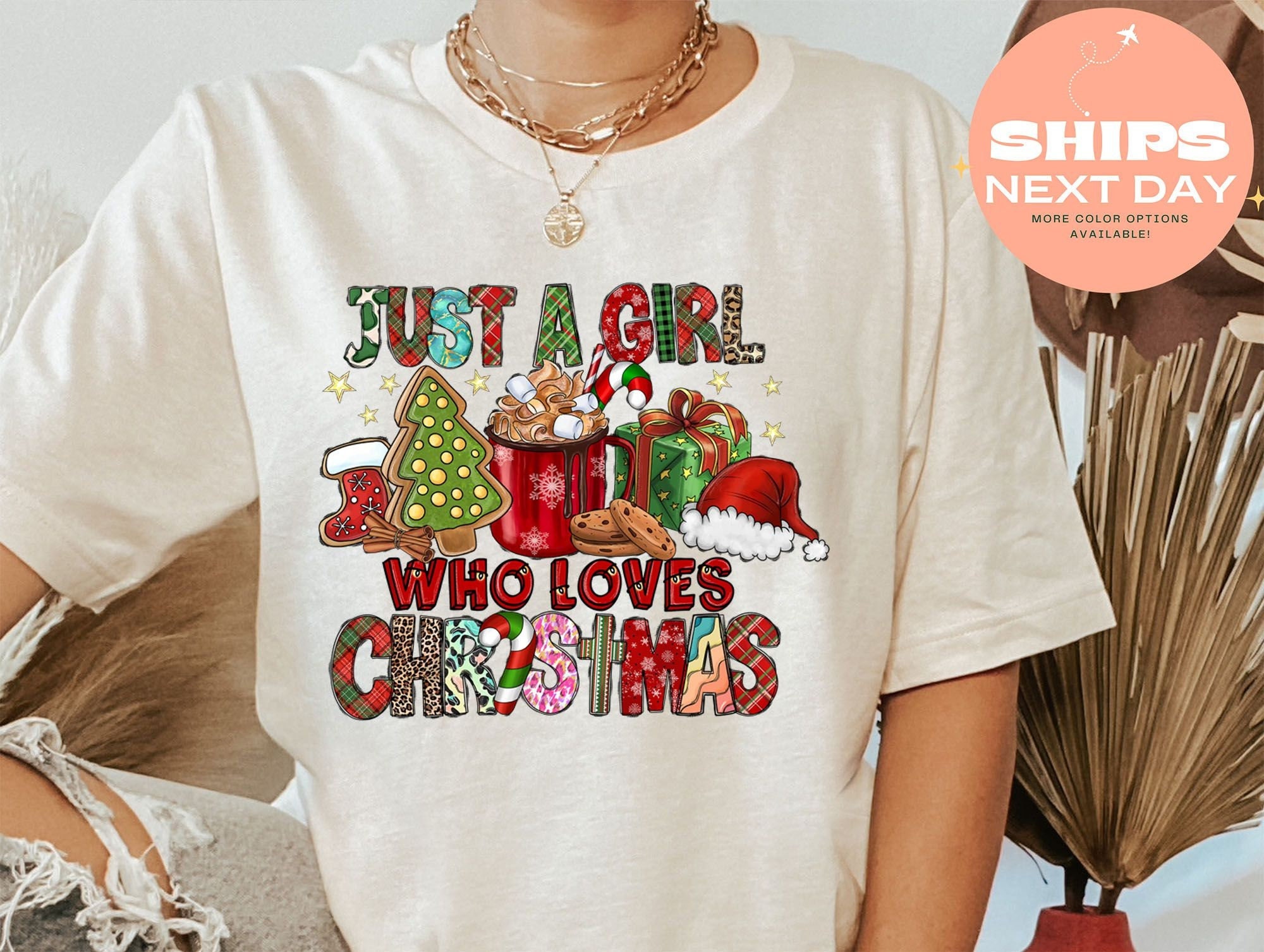 Discover Just a Girl Who Loves Christmas T-Shirt