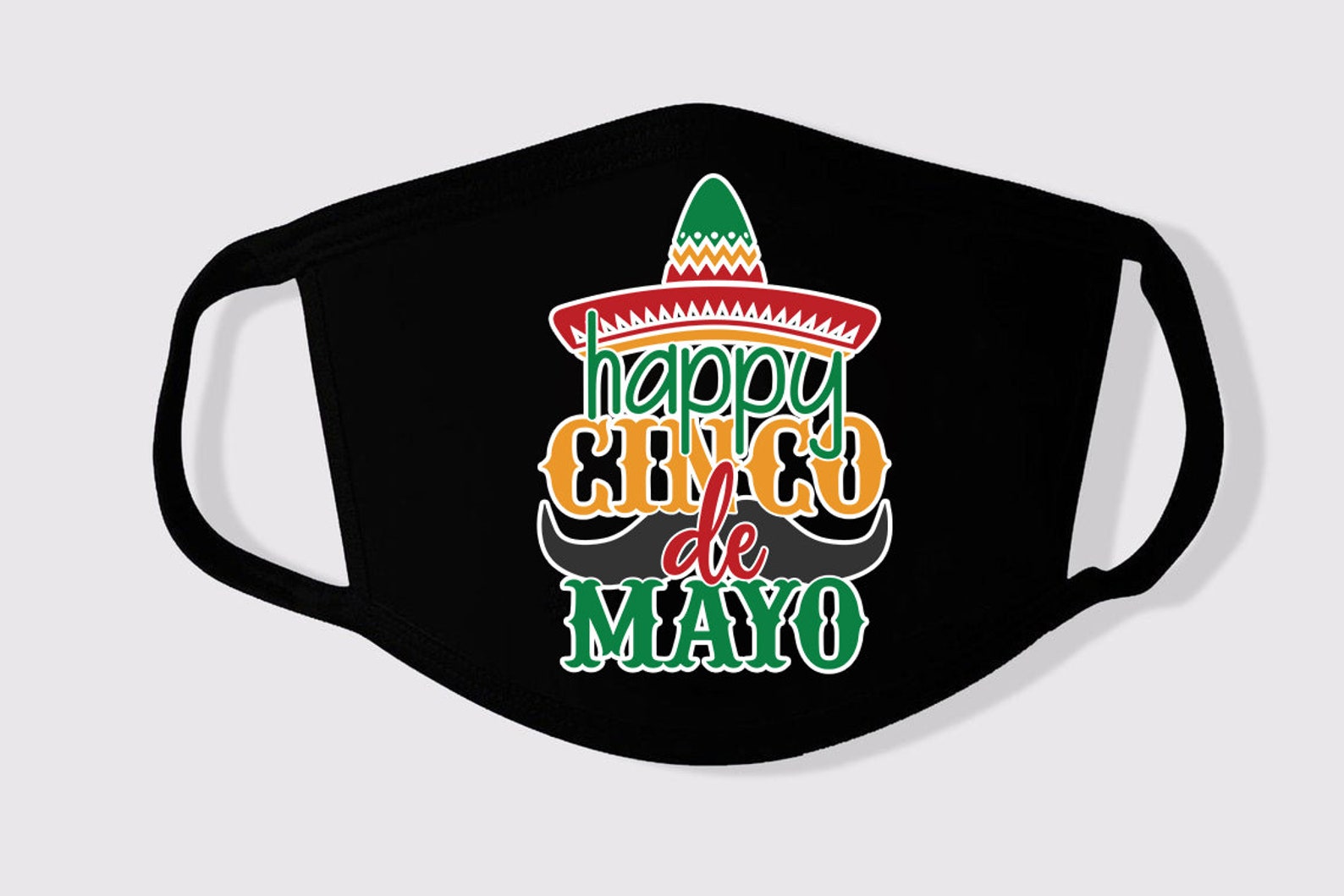 Happy Cinco De Mayo Face Mask Cinco De Mayo Mask fiest Mask Etsy