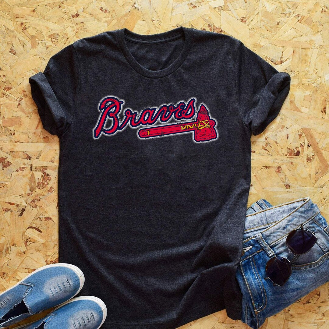 Atlanta Braves Shirt Vintage Braves Tee Bleach Design Etsy