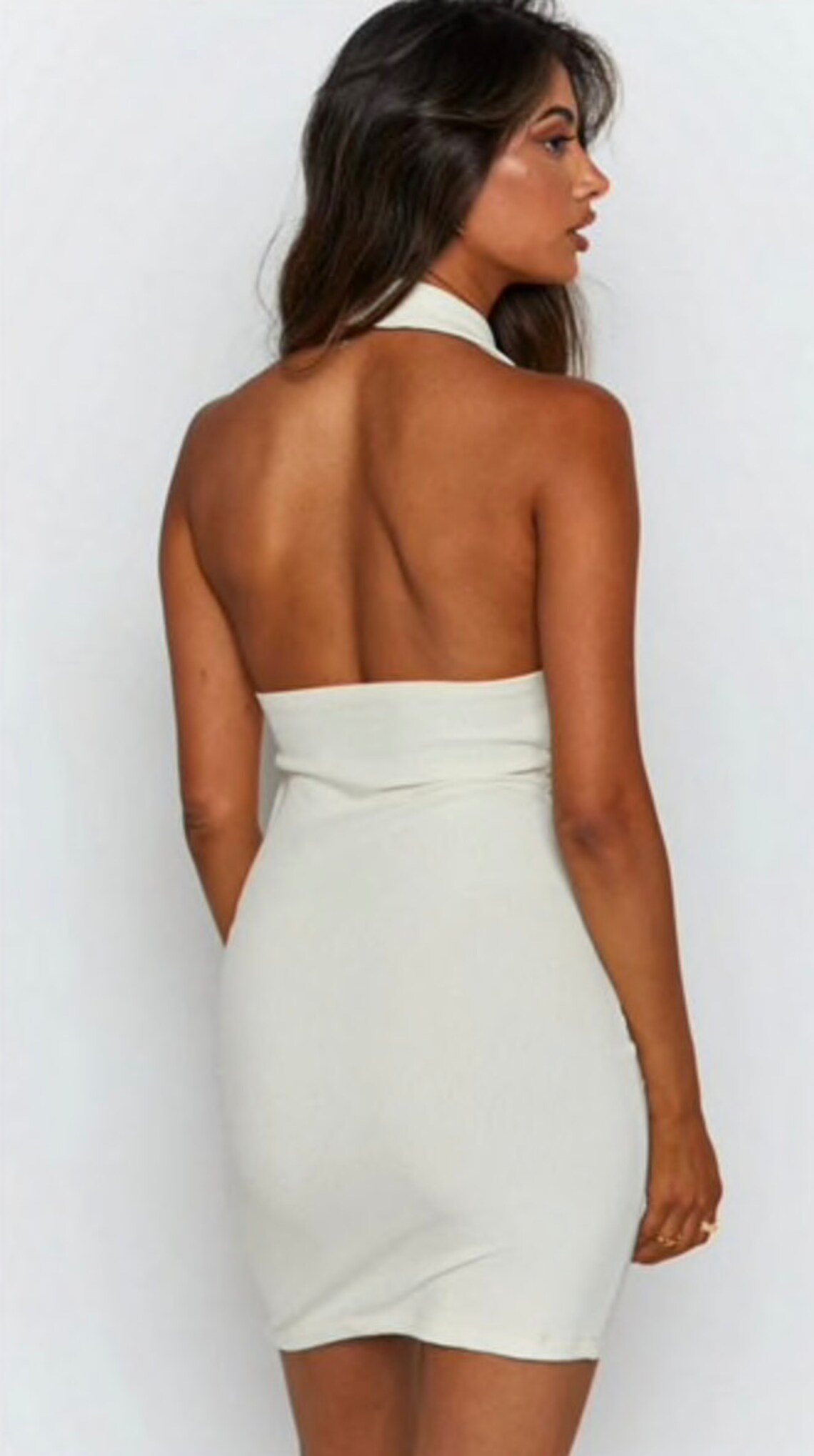 Backless Halter Ruched Mini Dress Women 2021 Elegant Etsy