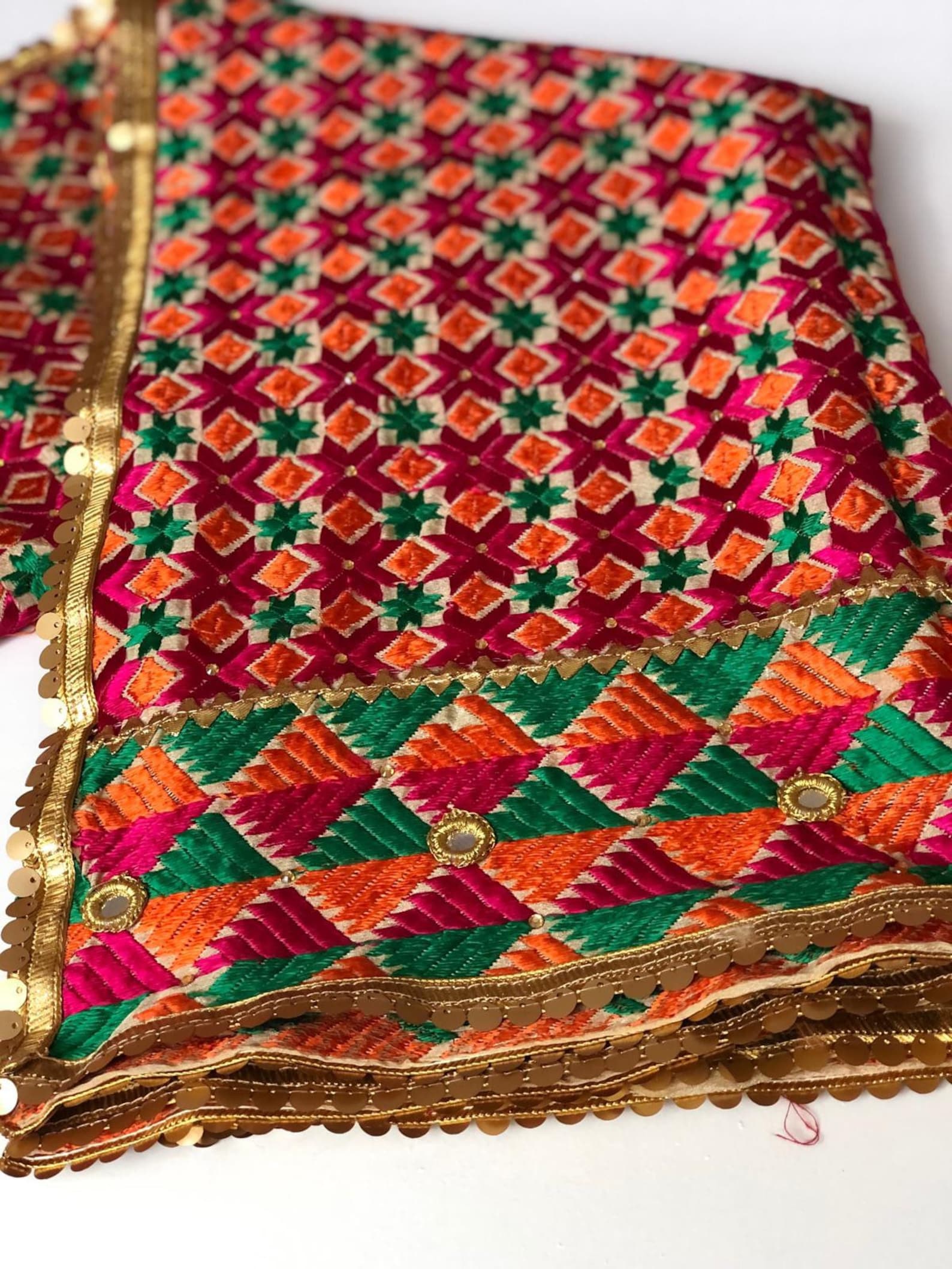 Soft premium quality Indian phulkari duppatta / bridal shawl Etsy