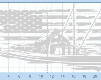 Kayak fishing svg