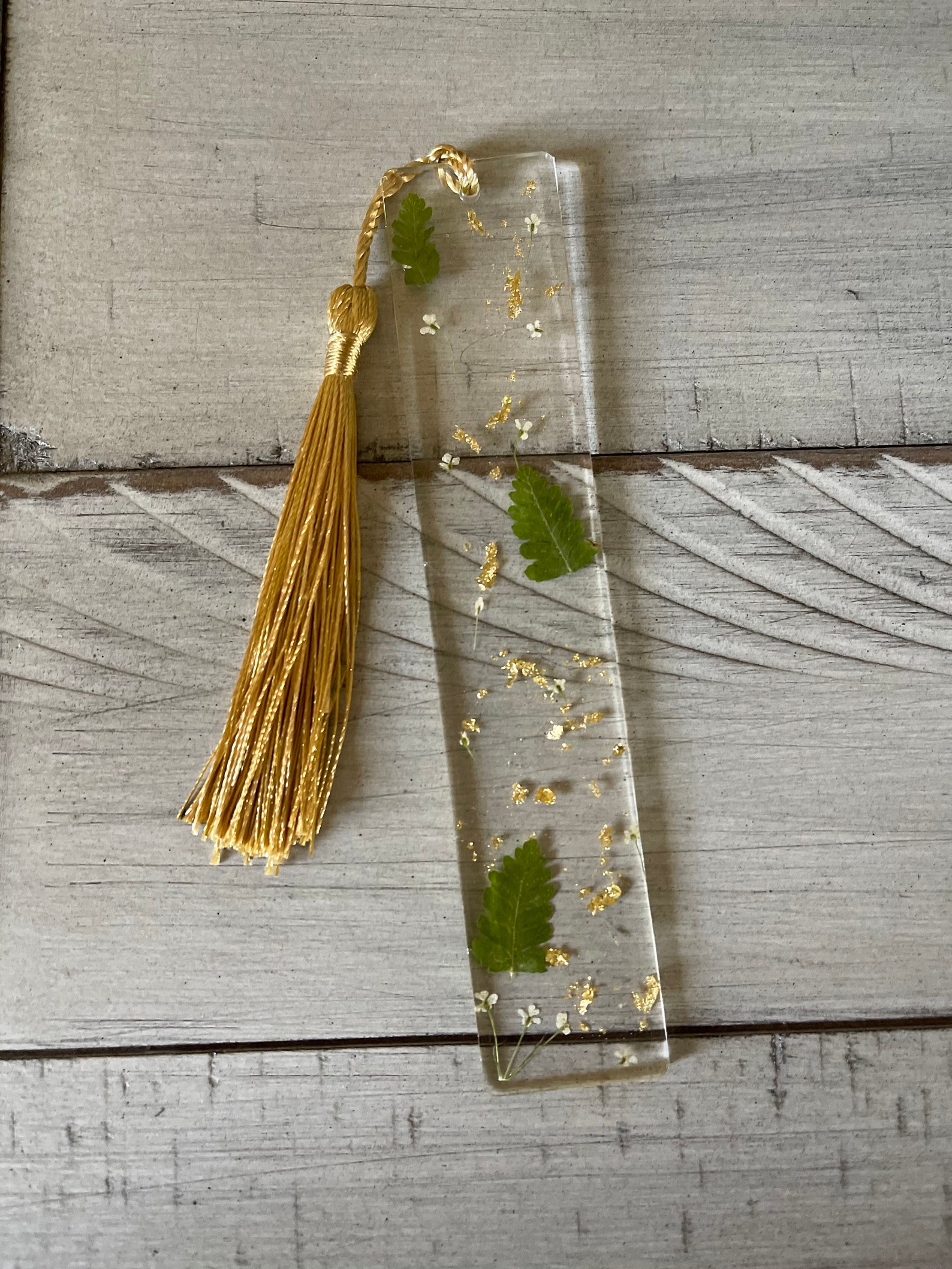 Gold leaf Resin Bookmark Gold leaf Resin Handmade Bookmark Etsy