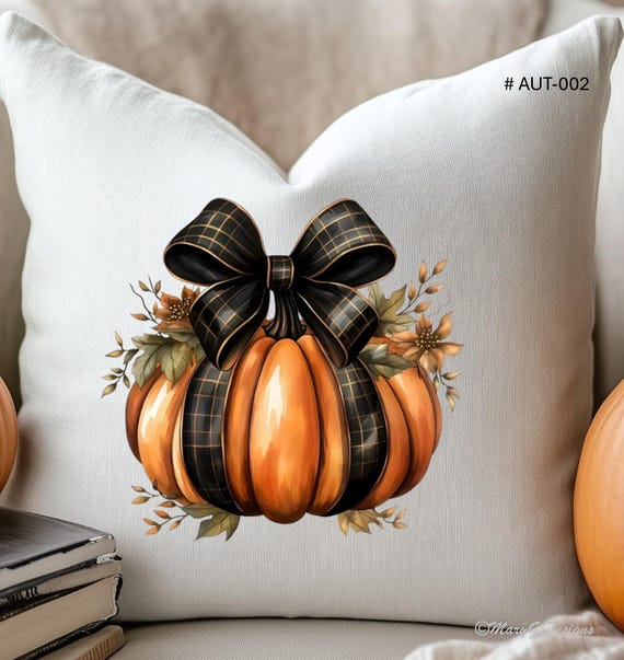Handgemachtes Herbst Kürbis Kissen: Herbst Dekor