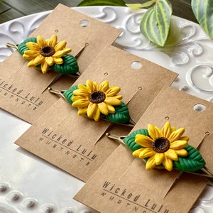 Sunflower Hairpins | Yellow Flower Hair Accessory