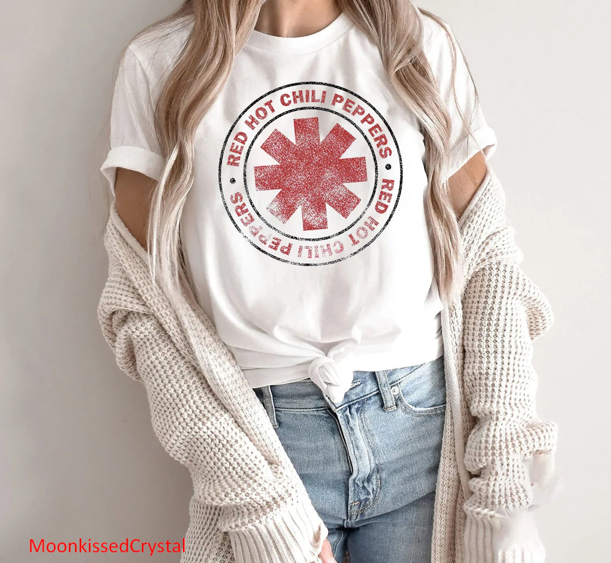 Discover Camiseta Banda Red Hot Chili Peppers Vintage para Hombre Mujer