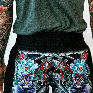 Tattoo Japanese Snake Print Muay Thai Boxing Shorts main image 1