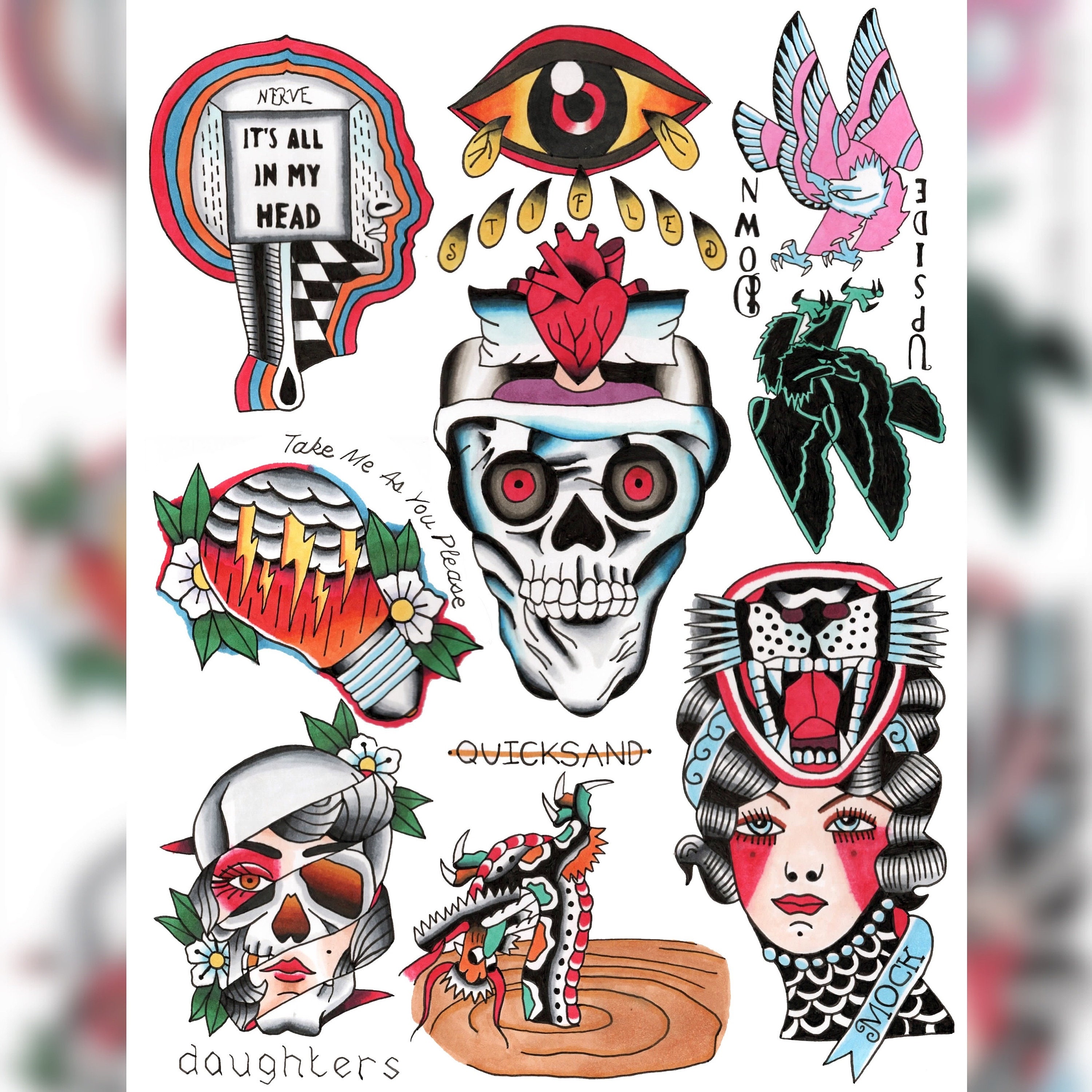 The Story So Far Tattoo Flash Sheet Etsy