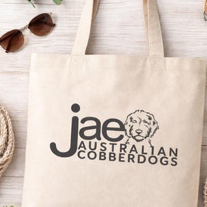 Bolsa de algodón con diseño de perro australiano Cobberdog, regalo para amantes de los perros imagen 1