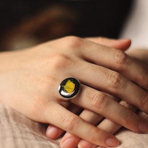 Handmade Rose Ring, Ring, Rose Resin Ring, Real Flower Wedding Gift, Sister Gift, Gift for Her, Stainless Steel