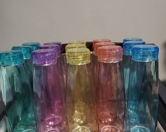 Diamond glass water bottle