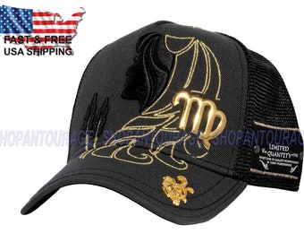 Red Monkey Virgo Black RM1425 New Zodiac Series Limited Edition Trucker Hat Cap