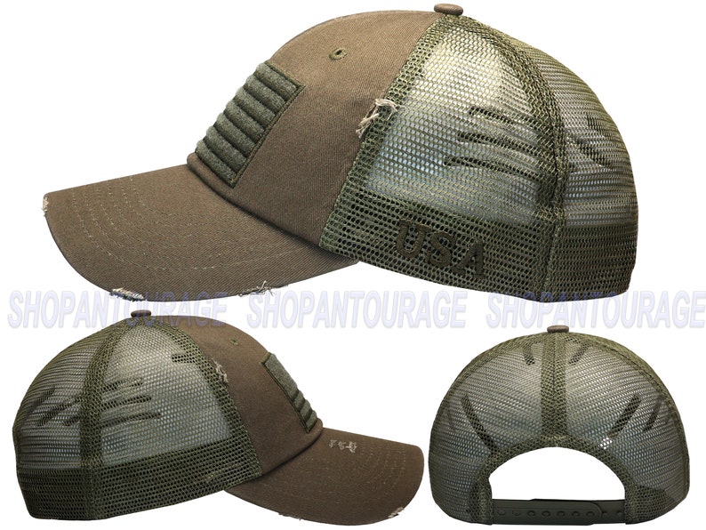 Vintage Distressed Baseball Cap – USA Flag Patch, Adjustable Trucker Dad Hat For Men & Women - View #7