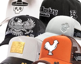 Red Monkey Hat Bundle #5 of 6 Limited Edition Unisex Trucker Cap Hats + Bandanna