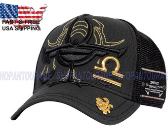 Red Monkey Libra Black RM1424 New Zodiac Series Limited Edition Trucker Hat Cap