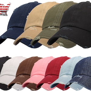 ANTOURAGE Vintage Hat for Men and Women Distressed Baseball Cap Dad Hats Adjustable Washed Unisex Plain Cotton Polo Caps Headwear -11 Colors