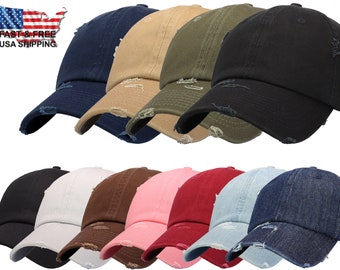 ANTOURAGE Vintage Hat for Men and Women Distressed Baseball Cap Dad Hats Adjustable Washed Unisex Plain Cotton Polo Caps Headwear -11 Colors