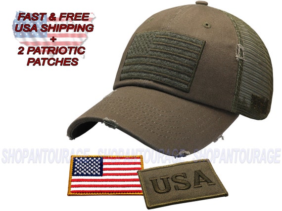 Vintage Distressed Baseball Cap – USA Flag Patch, Adjustable Trucker Dad Hat For Men & Women - View #9
