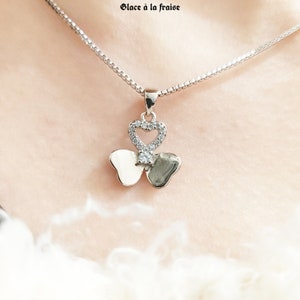 925 Sterling Silver Clover Pendant Necklace, Clover necklace, s925 necklace, gift for her