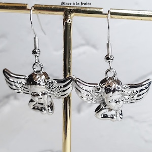 S925 oordameraël&#39;s engelen oorbellen, drop oorbellen, S925 oorbellen, bungelen oorbellen, cadeau voor haar