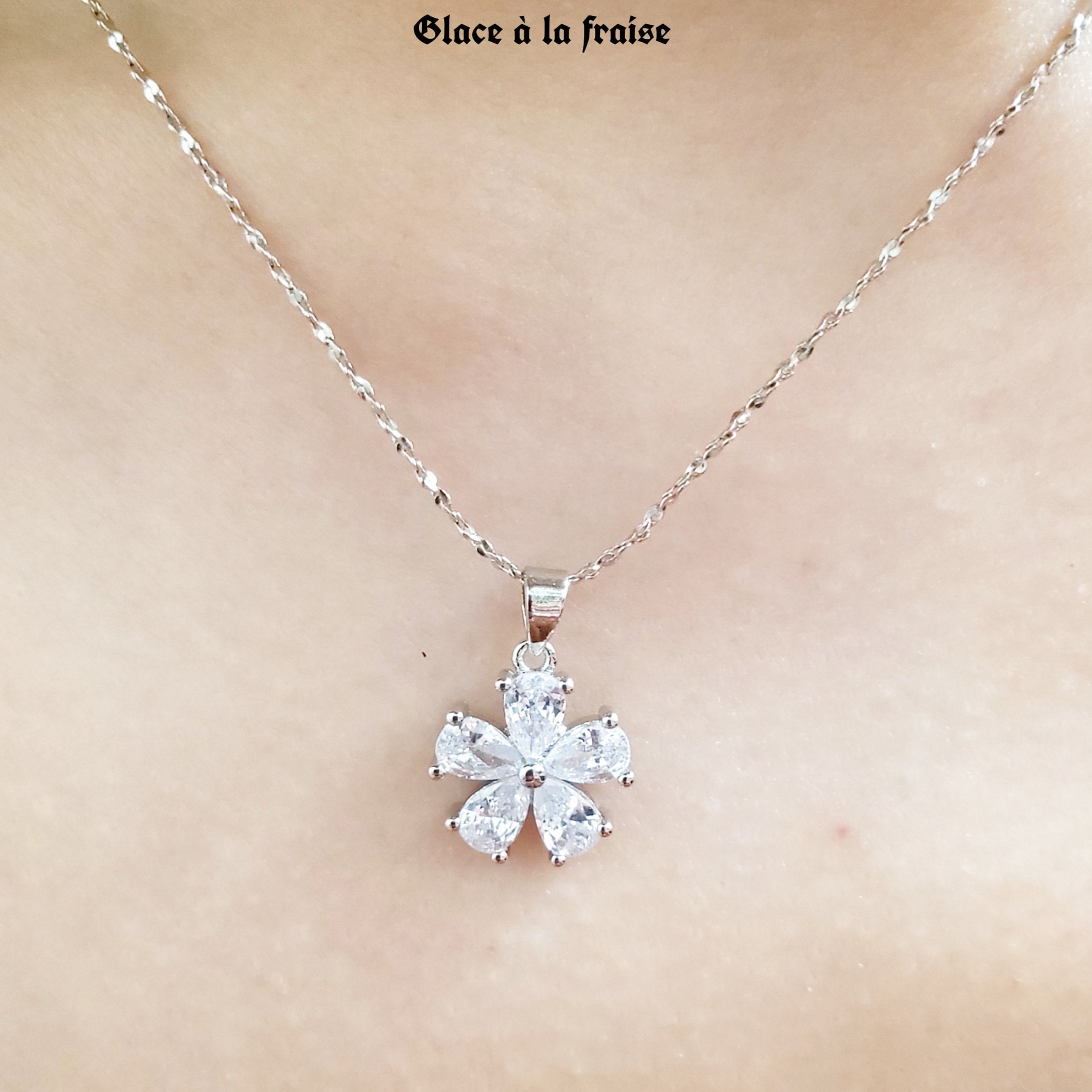 ネックレス・ペンダント  Flower Silver Pink Necklace(SILVER925) S925 Silver Wedding Ring Women Pink Flower Bracelets