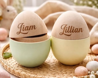 Fillable Easter Wooden Egg - Easter Gifts for Kids, Baby Keepsake