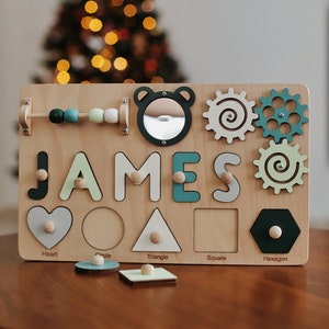 Name Puzzle 1st Birthday Baby Gift Personalized Busy Board Custom Baby Gifts Boy Girl