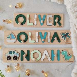 Personalized Name Puzzle Baby 1st Birthday Gift Baby Gifts New Baby Gift Custom Wooden Toy
