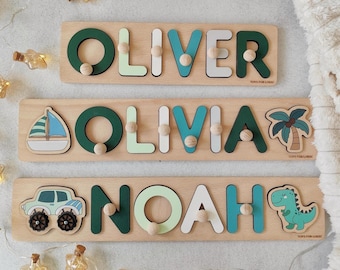 Personalized Name Puzzle Baby 1st Birthday Gift Baby Gifts New Baby Gift Custom Wooden Toy