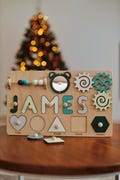 Custom Busy Board - 1 year old Gift, Wooden Name Puzzle