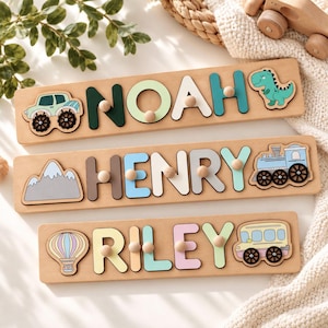 Wooden Name Puzzle, Personalized Baby Gift | 1st Birthday Gift |  | First Christmas Gift for Toddlers