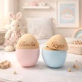 Personalized Wooden Easter Egg - Kids Easter Gift, Baby Keepsake