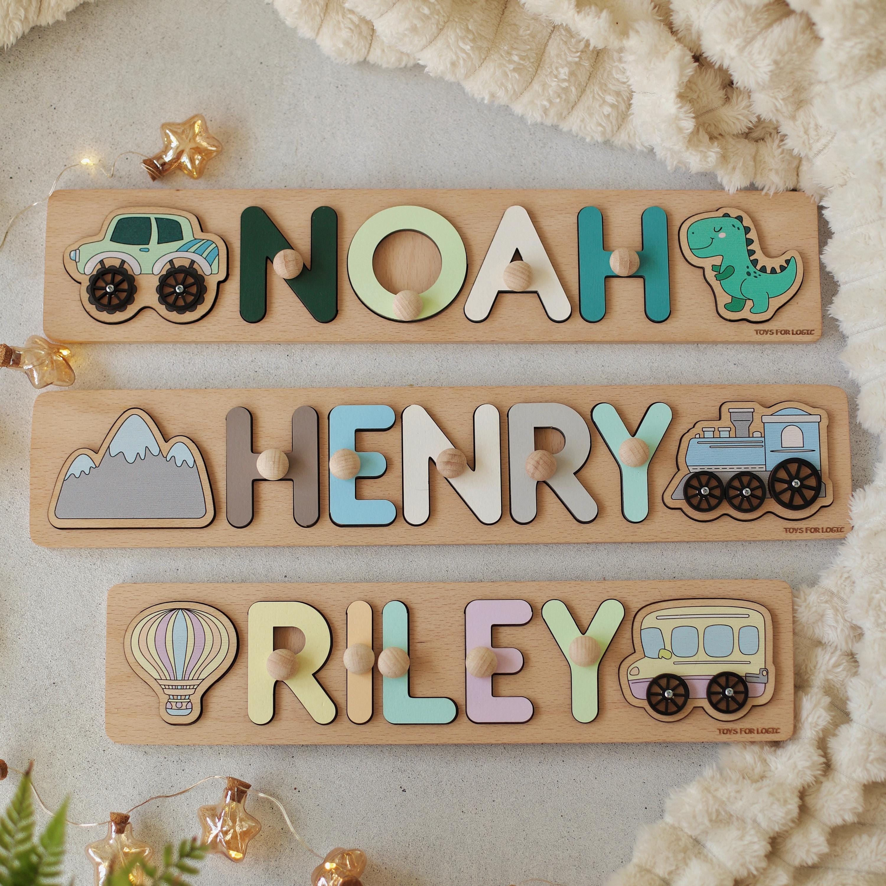 Personalized Name Puzzle for Kids | Custom Wooden Name Toy for Baby | Name Puzzle Boy Girl